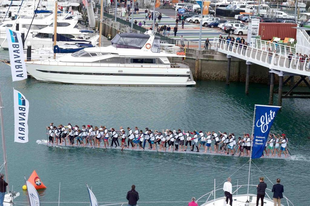 Setting the Guinness World Record for Most People on a Stand Up Paddleboard - board made using Lancer Airdock technology photo copyright Lancer Industries. www.lancer.co.nz taken at  and featuring the  class