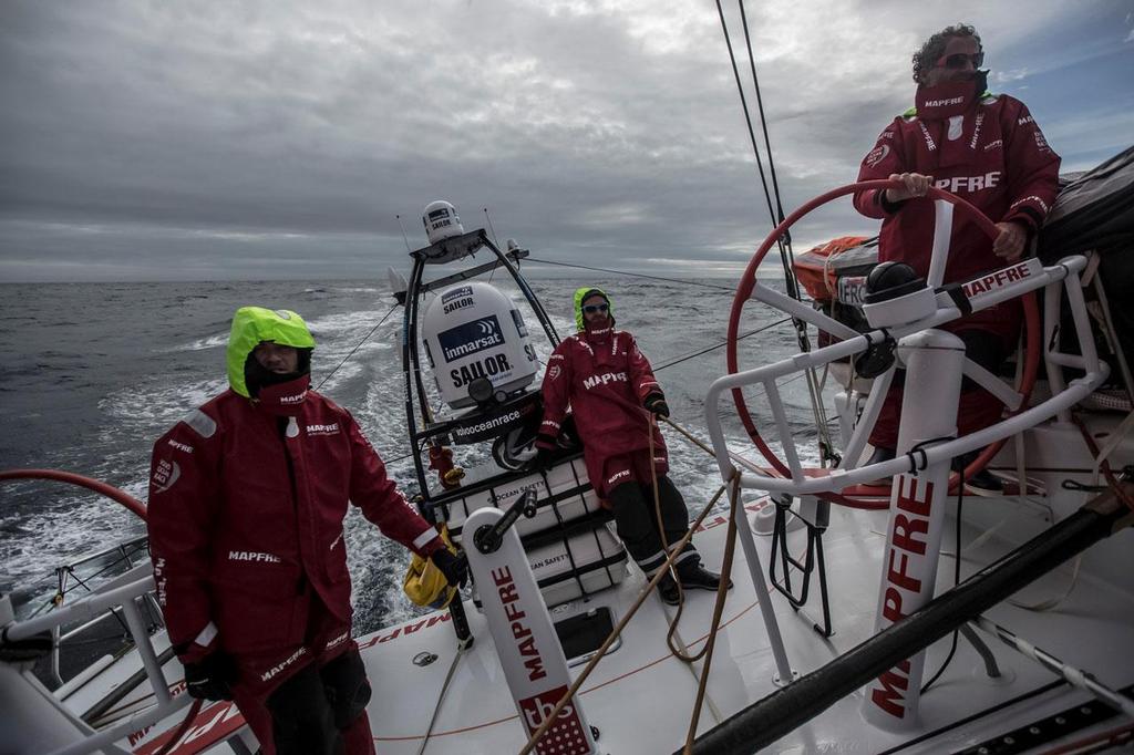 Anthony Marchand, Antonio Cuervas-Mons, aka Ñeti, and Michel Desjoyeaux. © Francisco Vignale/Mapfre/Volvo Ocean Race