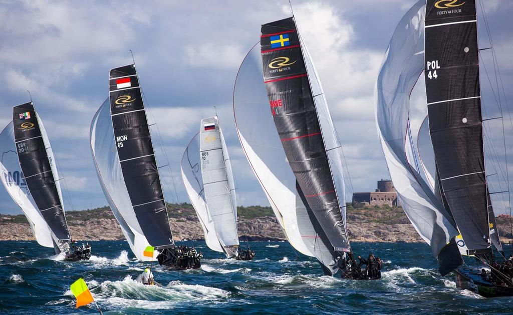 Racing infront of the Carlstens fortress - RC44 Marstrand World Championship 2014 photo copyright  Pedro Martinez / Martinez Studio / RC44 taken at  and featuring the  class