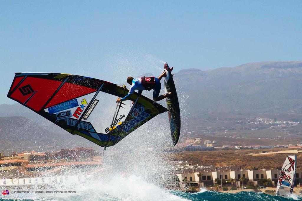 Ricardo during the expression session - 2014 PWA Tenerife World Cup photo copyright  Carter/pwaworldtour.com http://www.pwaworldtour.com/ taken at  and featuring the  class