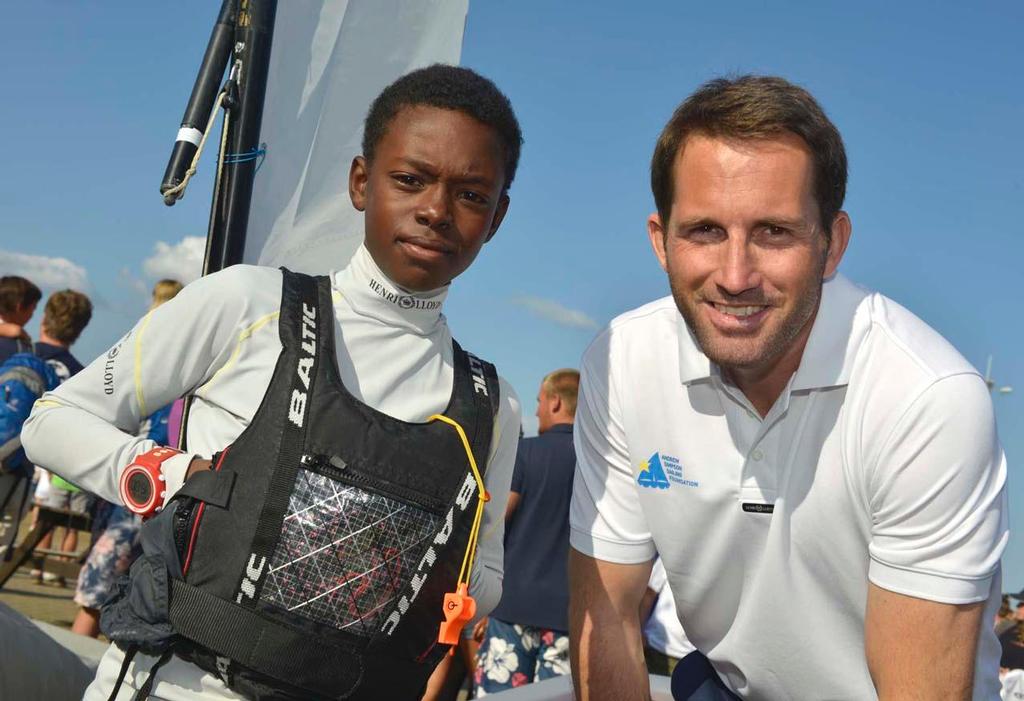 Sir Ben Ainslie inspiring the next generation at the Weymouth and Portland National Sailing Academy photo copyright Dorset Media Service taken at  and featuring the  class