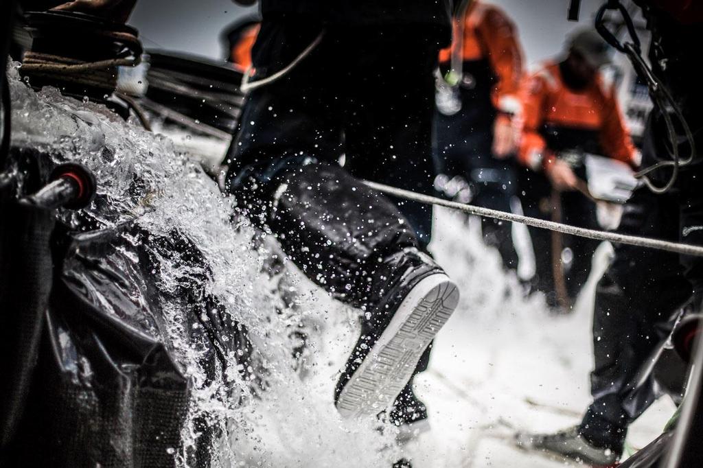 Volvo Ocean Race - October 27, 2014. Onboard Team Vestas Wind. Musto Boots, an abstract photo for Day 16. photo copyright Brian Carlin - Team Vestas Wind taken at  and featuring the  class