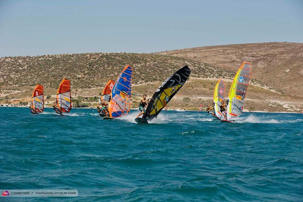 Toselli out in front - 2014 PWA Alacati World Cup photo copyright  Carter/pwaworldtour.com http://www.pwaworldtour.com/ taken at  and featuring the  class