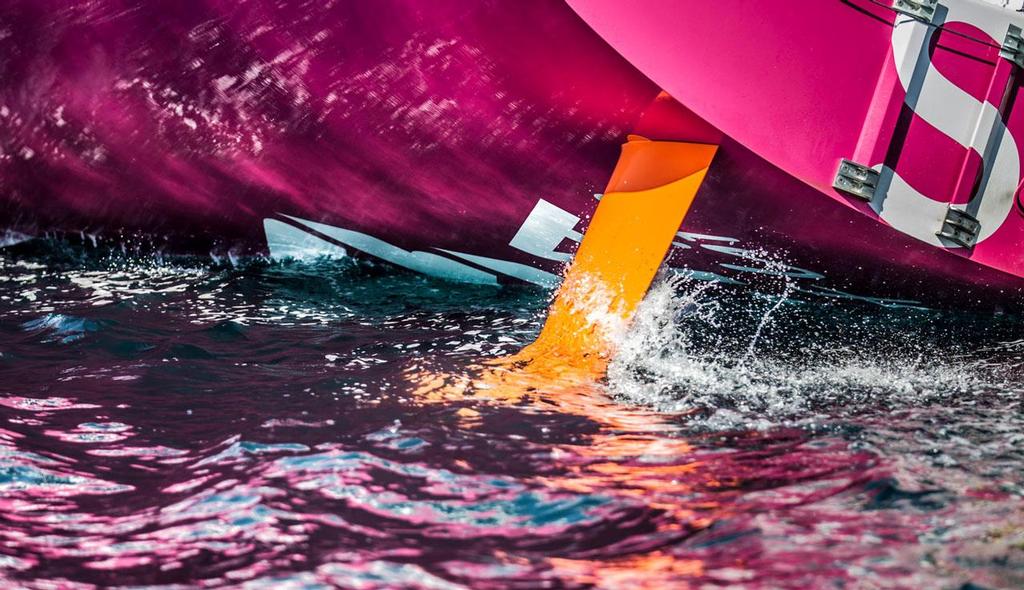 September 12, 2014. Team SCA sails during the start of Leg 0, a practice leg ahead of the start of the Volvo Ocean Race 2014-15 from Alicante to Mallorca and back. photo copyright  Ainhoa Sanchez/Volvo Ocean Race taken at  and featuring the  class