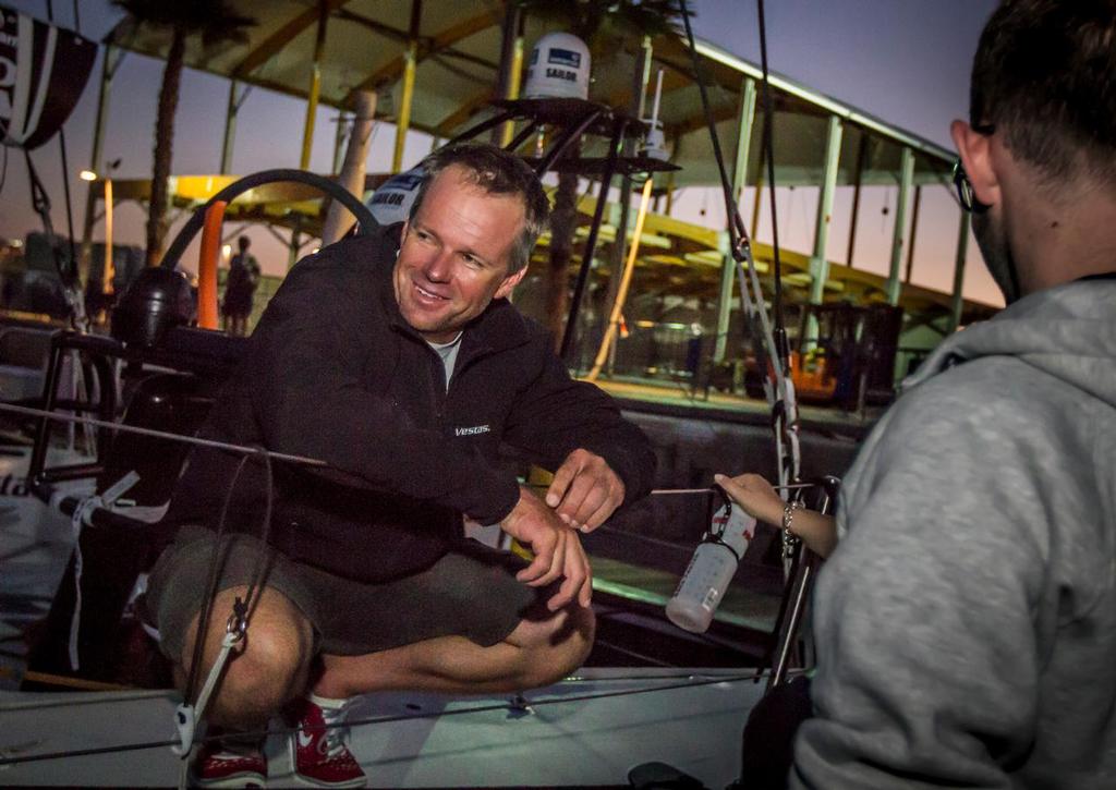 Chris Nicholson skipper of Team Vestas Wind after returning to the marina in Alicante, after Leg Zero, 2014-15 Volvo Ocean Race photo copyright  Ainhoa Sanchez/Volvo Ocean Race taken at  and featuring the  class