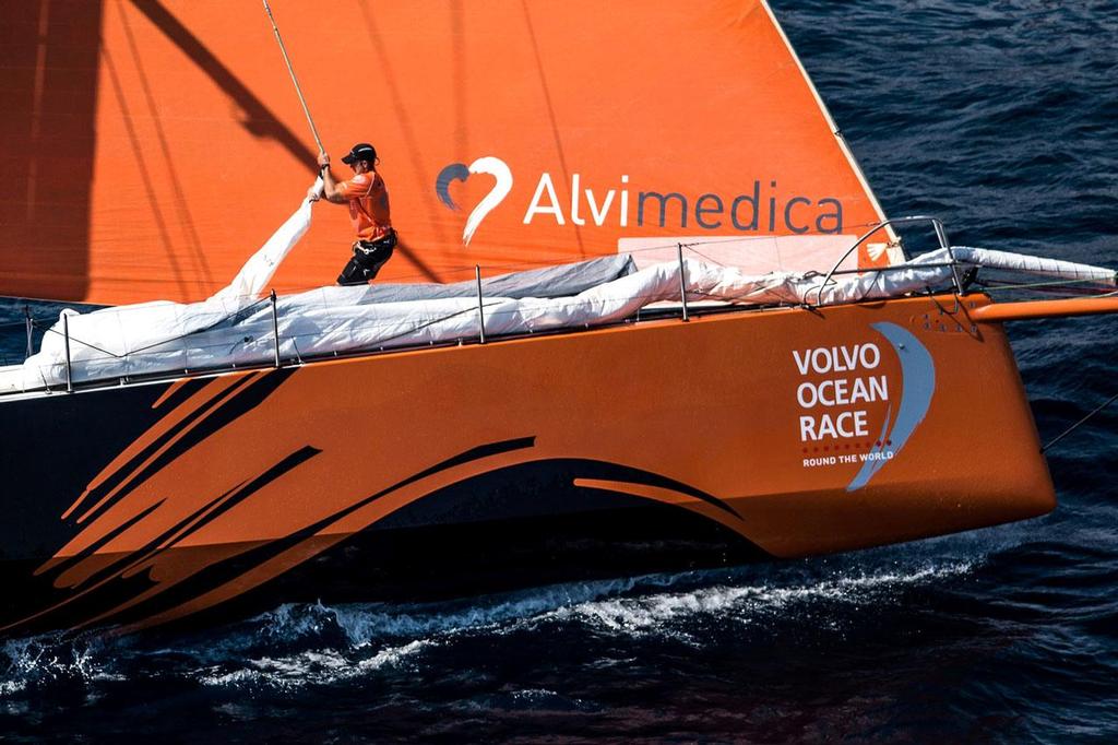 2014-15 Volvo Ocean Race - Team Alvimedica during the  practice Race in Alicante. photo copyright  David Ramos / Getty Images/Volvo Ocean Race taken at  and featuring the  class