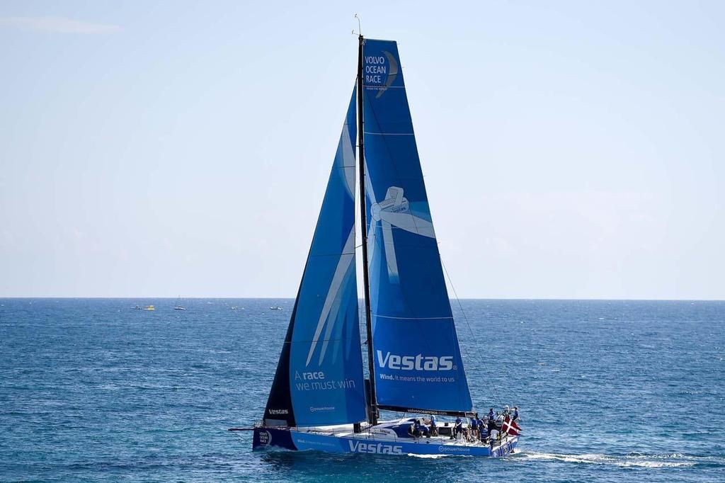 October 3, 2014. Team Vestas Wind during the  practice Race in Alicante. 2014-15 Volvo Ocean Race photo copyright  David Ramos / Getty Images/Volvo Ocean Race taken at  and featuring the  class