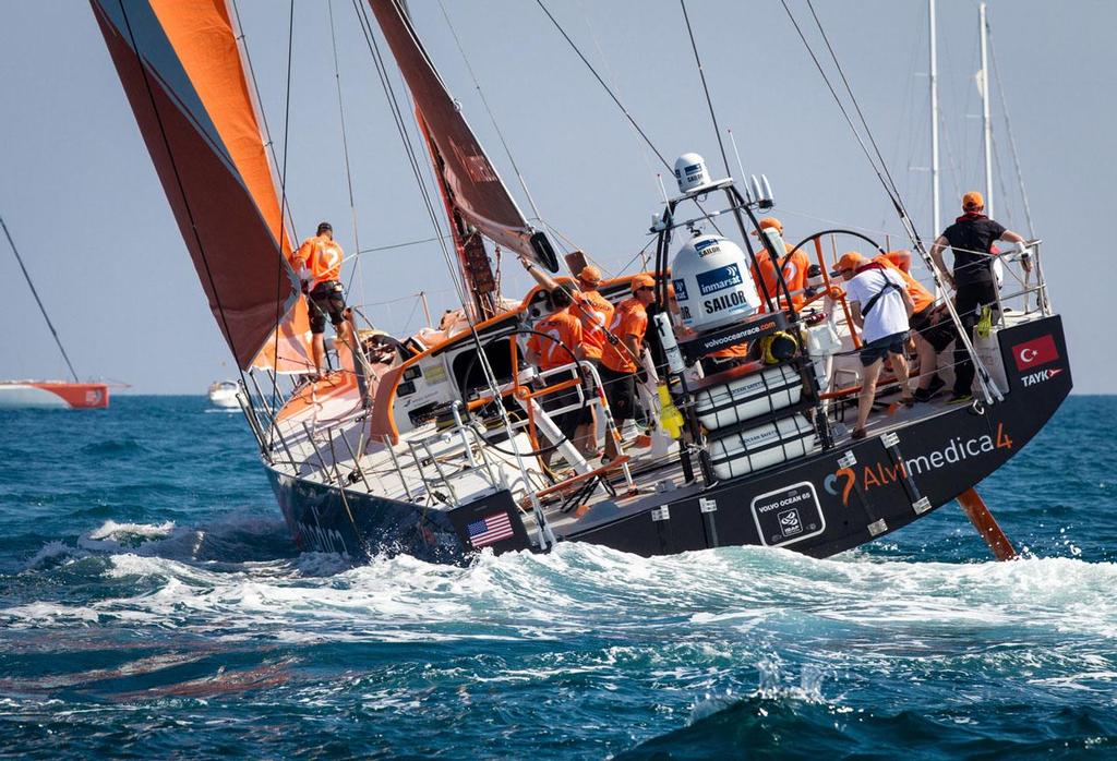 2014-15 Volvo Ocean Race - Team Alvimedica wins the In-Port Race in Alicante. photo copyright  Ainhoa Sanchez/Volvo Ocean Race taken at  and featuring the  class