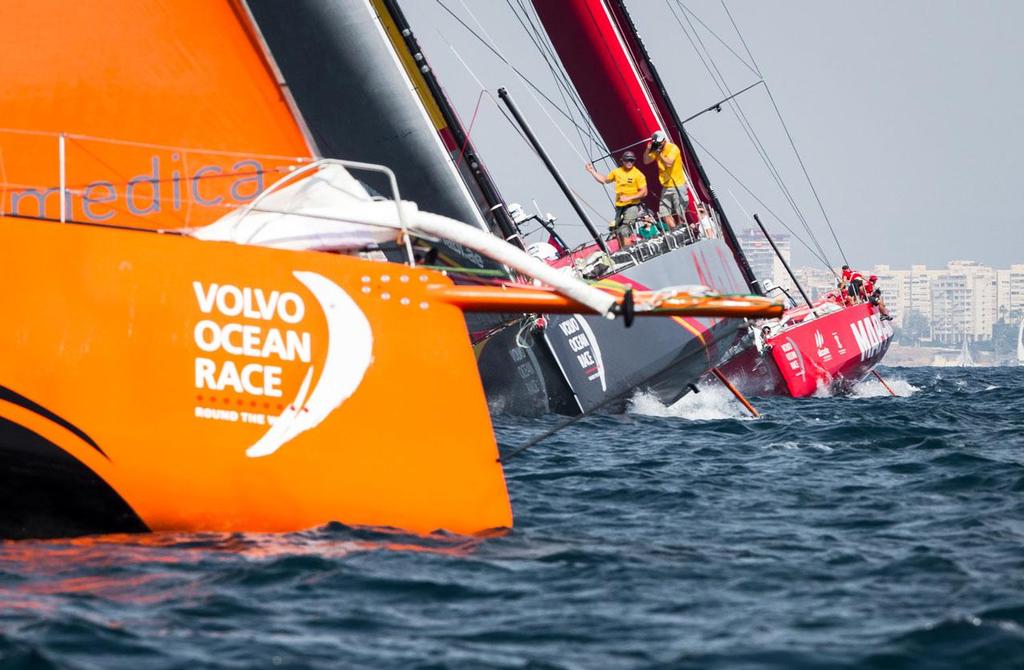 2014-15 Volvo Ocean Race - The fleet during the start of the In-Port Race in Alicante. photo copyright  Ainhoa Sanchez/Volvo Ocean Race taken at  and featuring the  class