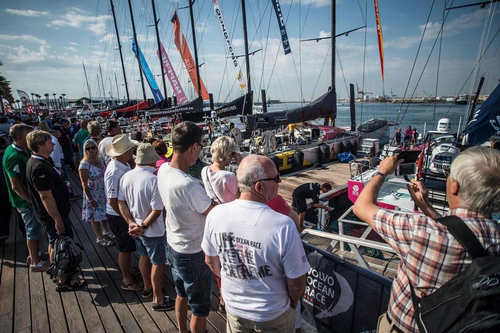 2014-15 Volvo Ocean Race - Spectators during Dock Out Parade for  the In-Port Race in the Race Village in Alicante. photo copyright  David Ramos / Getty Images/Volvo Ocean Race taken at  and featuring the  class