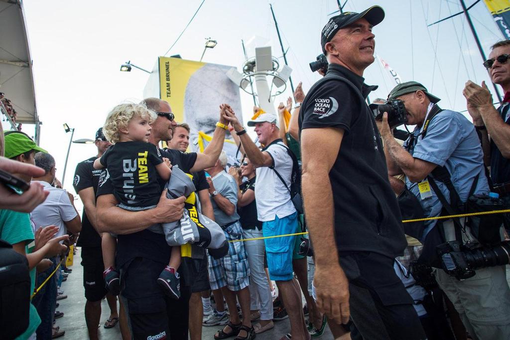 2014-15 Volvo Ocean Race - Team Brunel during Dock Out Parade for  the In-Port Race in the Race Village in Alicante. photo copyright  David Ramos / Getty Images/Volvo Ocean Race taken at  and featuring the  class
