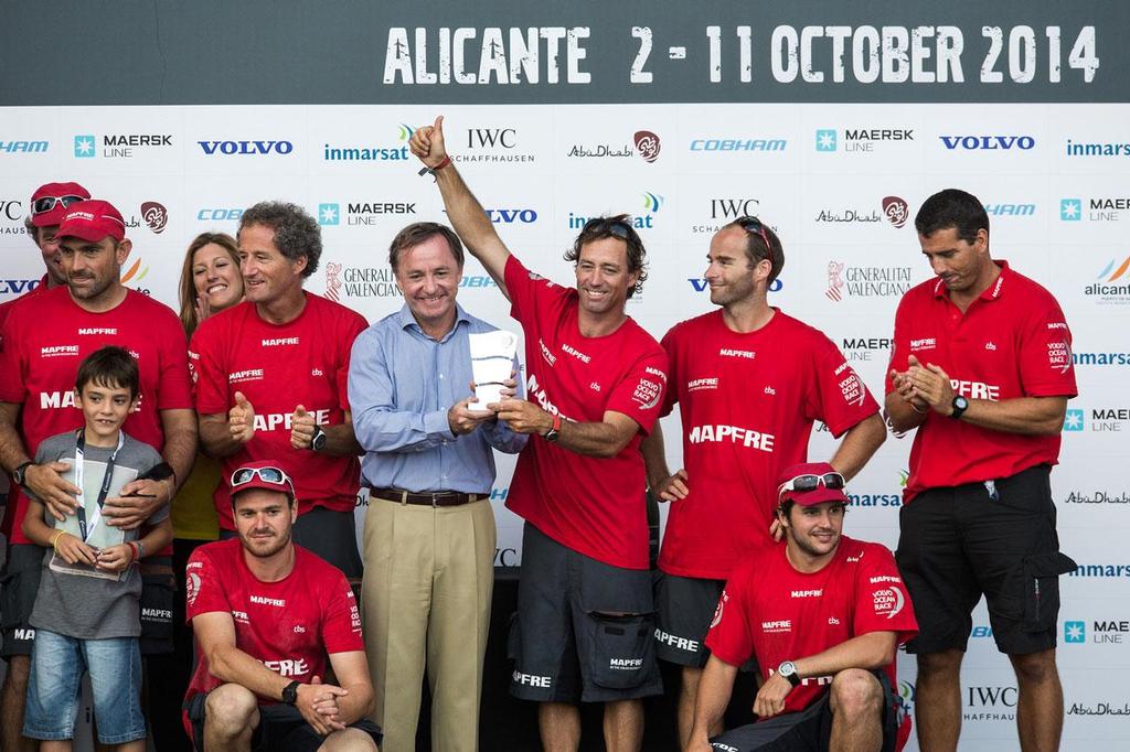 2014-15 Volvo Ocean Race - MAPFRE in the Prize Giving of the In-Port Race in Alicante. ©  David Ramos / Volvo Ocean Race