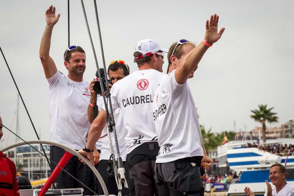 Dongfeng Race Team say goodbye to their families on the pontoon before the Start of the Volvo Ocean Race, Leg 1 Alicante - Cape Town. photo copyright  Ainhoa Sanchez/Volvo Ocean Race taken at  and featuring the  class