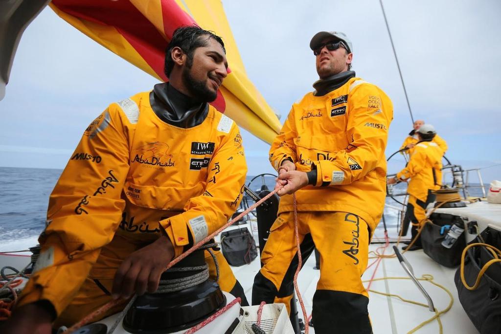 Daryl Wislang (NZL) right - onboard Abu Dhabi Ocean Racing&rsquo;s Azzam photo copyright Volvo Ocean Race http://www.volvooceanrace.com taken at  and featuring the  class