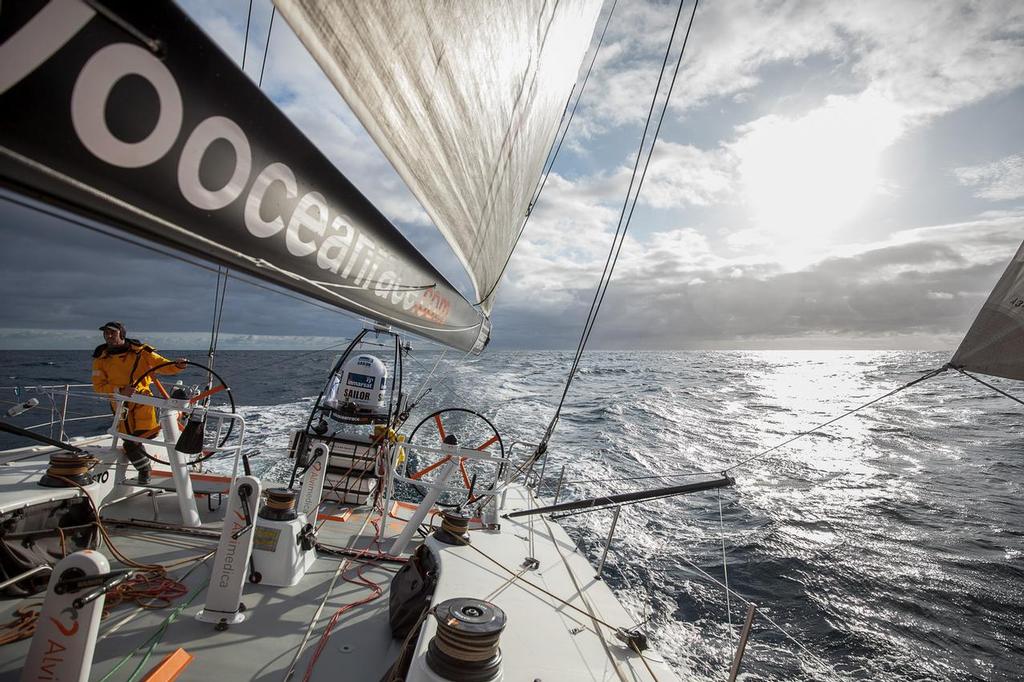 August 14, 2014. Round Britain Island Race Day 4 - OBR content Team Alvimedica: Sun and favorable winds greet Alvimedica's early watch after days of grey in the RORC's Round Britain and Ireland Race. A literal breath of fresh air. photo copyright  Amory Ross / Team Alvimedica taken at  and featuring the  class