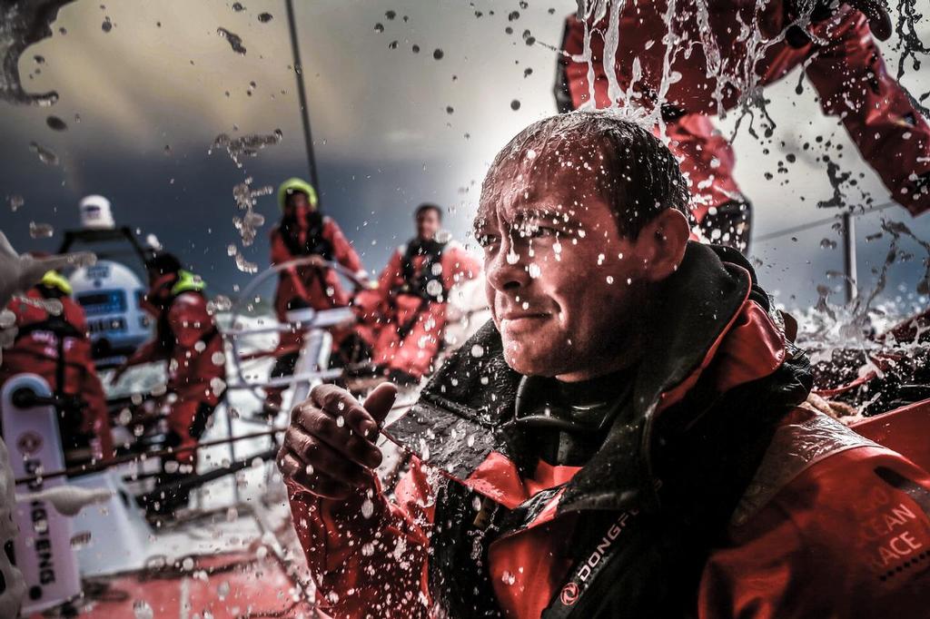 August 11, 2014. Round Britain Island Race Day 1 - OBR content Dongfeng Race Team: Kevin Escoffier photo copyright Yann Riou / Dongfeng Race Team taken at  and featuring the  class