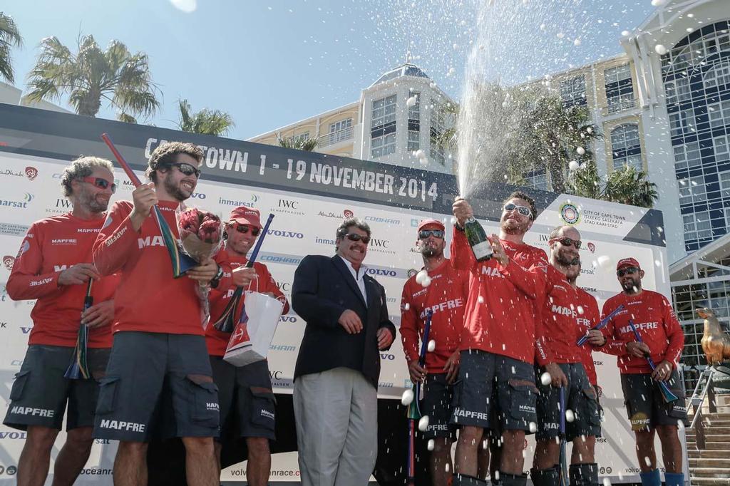 MAPFRE on stage in Cape Town in 7th place. ©  Charlie Shoemaker / Volvo Ocean Race