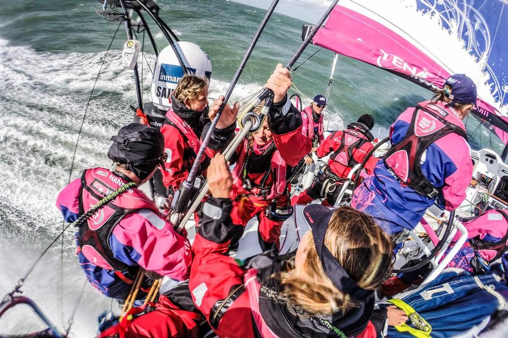 August 11, 2014. Round Britain Island Race Day 1 - OBR content Team SCA photo copyright Corinna Halloran - Volvo Ocean Race http://www.volvooceanrace.com taken at  and featuring the  class