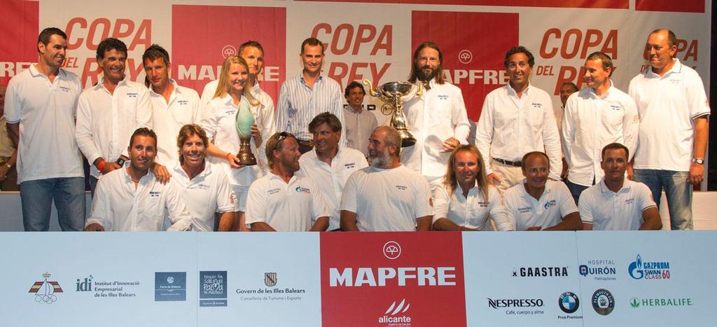 2014 Gazprom Swan 60 World Championship trophy was presented to Vladimir Liubomirov and his Bronenosec team,  by H.R.M King Felipe of Spain in a star studded ceremony. photo copyright Nautor's Swan/Carlo Borlenghi taken at  and featuring the  class