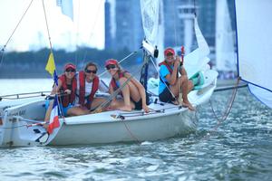 Team France smiling after their 3 win - 3rd Asia Pacific Student Cup photo copyright Howie Choo taken at  and featuring the  class