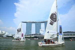 New sponsored sails over the Mafrina Bay Skyline - Photo by Howie Choo - 3rd Asia Pacific Student Cup 2014 photo copyright Howie Choo taken at  and featuring the  class