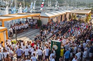 Rolex Swan Cup final prize giving on Piazza Azzurra at the Yacht Club Costa Smeralda. photo copyright Carlo Borlenghi / Rolex taken at  and featuring the  class