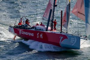 Leg one, Arrival Day - Dongfeng Race Team finish second  Historic first result for Chinese team in the Volvo Ocean Race as Dongfeng finish second on Leg one - Volvo Ocean Race 2014-15 photo copyright  Ainhoa Sanchez/Volvo Ocean Race taken at  and featuring the  class