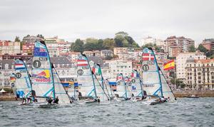 49erFX fleet - NZL Sailing Team - Day 5, ISAF Sailing World - Santander photo copyright Yachting NZ/Sailing Energy http://www.sailingenergy.com/ taken at  and featuring the  class