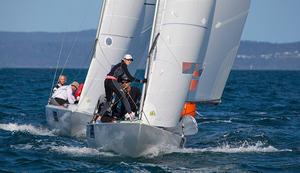 Fifteen+ leads Yandoo XX into the hitch mark. photo copyright  John Curnow taken at  and featuring the  class