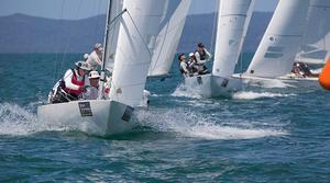 The very accomplished Mark Johnson, Andrew Smith and Nick Burfoot from Roulette. - 2014 Etchells Queensland State Championship photo copyright  John Curnow taken at  and featuring the  class