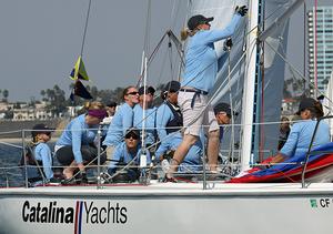 Shala Lawrence (at helm) and her SWYC team proved that consistency pays off in winning the 2014 Linda Elias Memorial Women’s One-Design Challenge. photo copyright Tracy St.John taken at  and featuring the  class