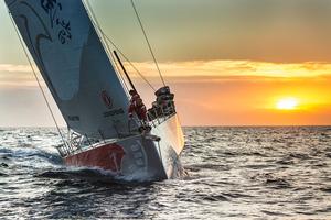 Following the fleet - Dongfeng at sunset and sunrise after photographers got the opportunity to follow the fleet along the Spanish coast  - Volvo Ocean Race 2014-15 photo copyright  Marc Bow / Volvo Ocean Race taken at  and featuring the  class