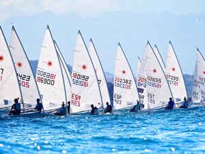 Laser fleet get going - Ciudad de Santander Trophy - 2014 ISAF Worlds Test Event Reaches Midway Stage photo copyright  Jesus Renedo http://www.sailingstock.com taken at  and featuring the  class