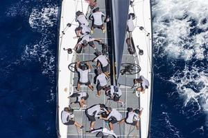 Crew action onboard CAOL ILA R (USA) - 2014 Maxi Yacht Rolex Cup photo copyright  Rolex / Carlo Borlenghi http://www.carloborlenghi.net taken at  and featuring the  class