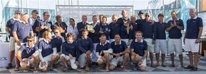 MAGIC CARPET CUBED (GBR) crew, winners of the Wally class - 2014 Maxi Yacht Rolex Cup photo copyright  Rolex / Carlo Borlenghi http://www.carloborlenghi.net taken at  and featuring the  class