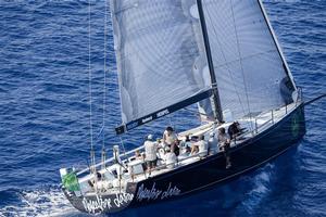 Mascalzone Latino (ITA) crossed the Straif of Messina in fourth position. Mascalzone Latino,ITA 14909,Type: Cookson 50,Owner: Vincenzo Onorato,Skipper: Matteo Savelli,Italy,LOA: 15.24. - Rolex Middle Sea Race 2014 photo copyright  Rolex/ Kurt Arrigo http://www.regattanews.com taken at  and featuring the  class