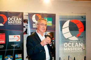 St Malo, France. 29 October 2014. IMOCA Ocean Master Press conference before 2014 Route du Rhum start. Jean Kerhoas photo copyright ThMartinez/Sea&Co http://www.thmartinez.com taken at  and featuring the  class