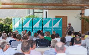 Skippers Briefing at the YCCS Clubhouse Claus-Peter Offen, President IMA  - Maxi Yacht Rolex Cup 2014 photo copyright  Rolex / Carlo Borlenghi http://www.carloborlenghi.net taken at  and featuring the  class