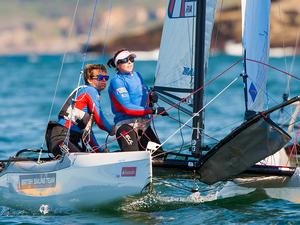 Ben Saxton and Hannah Diamond (GBR) - Ciudad de Santander Trophy - 2014 ISAF Worlds Test Event Reaches Midway Stage photo copyright  Jesus Renedo http://www.sailingstock.com taken at  and featuring the  class