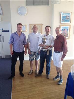 Andrew Mills, Brian Hammersley, Nils Razmilovic the 2014 UK Etchells Open Champions with David Franks - 2014 UK Etchells Open National Championships photo copyright Rob E. Goddard taken at  and featuring the  class