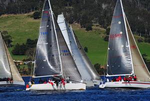 DIvision One fleet gets away in Saturday's Cock of the Huon. photo copyright Peter Campbell taken at  and featuring the  class