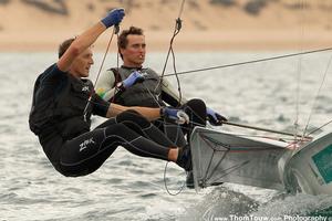 David Gilmour and Rhys Mara, 49er - 2014 ISAF Sailing World Championships Santander photo copyright Thom Touw http://www.thomtouw.com taken at  and featuring the  class