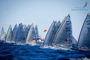 Finn Fleet - ISAF Sailing World Championships Santander 2014 photo copyright  Sailing Energy taken at  and featuring the  class