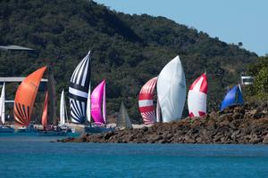 Fleet past Dent Island - Audi Hamilton Island Race Week 2014 photo copyright Andrea Francolini http://www.afrancolini.com/ taken at  and featuring the  class