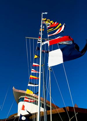 HIYC flag deck with bunting photo copyright Hamilton Island www.hamiltonisland.com.au taken at  and featuring the  class
