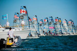 49erFX class racing at the ISAF Sailing World Cup Miami photo copyright Jen Edney taken at  and featuring the  class