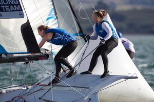 Kate Macgregor and Katrina Best, 49erFX - 2014 ISAF Sailing World Championships, Santander photo copyright Ocean Images/British Sailing Team taken at  and featuring the  class