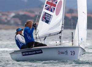 2014 ISAF Sailing World Championships, Santander - Hannah Mills and Saskia Clark, 470 Women's medal race photo copyright Ocean Images/British Sailing Team taken at  and featuring the  class