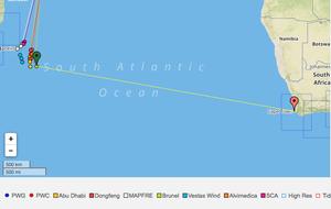 Team Brunel is getting close to being on the same latitude as Cape Town photo copyright PredictWind http://www.predictwind.com taken at  and featuring the  class