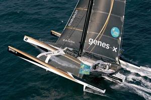 Spindrift 2, the world's largest racing trimaran, finishes 2nd in the 2014 Route du Rhum photo copyright ThMartinez/Sea&Co http://www.thmartinez.com taken at  and featuring the  class